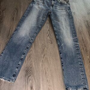 AG-ED Denim Faded Blue Ex Boyfriend Slouchy Slim Sz 25 Straight-Leg Jeans